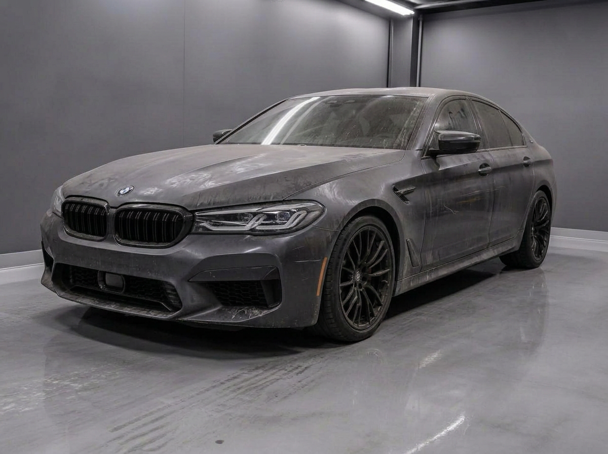 Car paint with swirl marks, haze and dull finish before correction